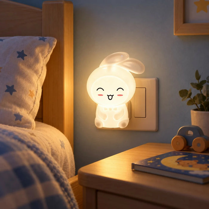 Cute Bunny Plug-In LED Night Light for Bedroom & Kids Room